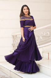 Tanvi-drape gown